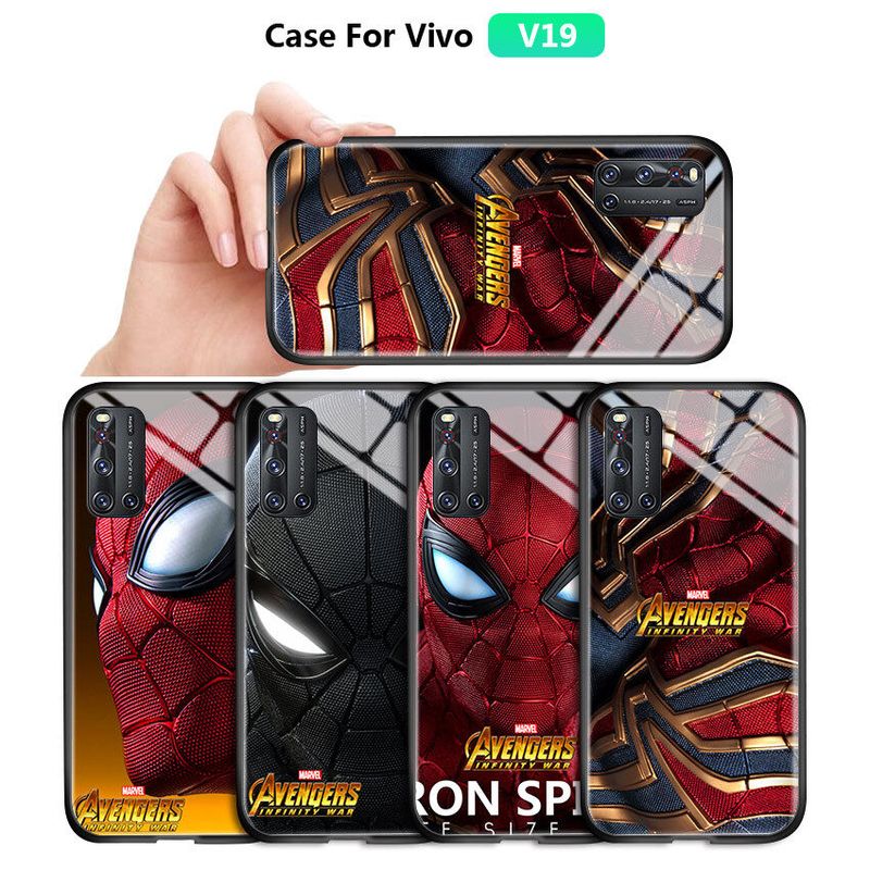 Hontinga เคสโทรศัพท์ เคส Vivo V19 กรณีมหัศจรรย์กรณีโทรศัพท์สำหรับเด็กล้างแค้นเดอร์แมนแมงมุมกระจกนิรภัยกรณีผิวปกกรณียากสำหรับหนุ่มๆสาวๆผู้ชายผู้หญิง