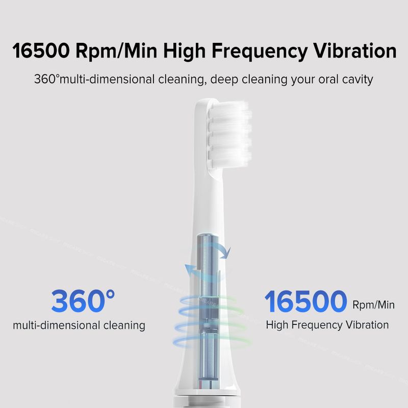 Xiaomi YouPin Official Store T100 Sonic Electric Toothbrush แปรงสีฟันไฟฟ้าT100แปรงสีฟันหัวแปรงฟัน Mijia T100ไฟฟ้าลึกทำความสะอาดแปรงสีฟันสองทำความสะอาด