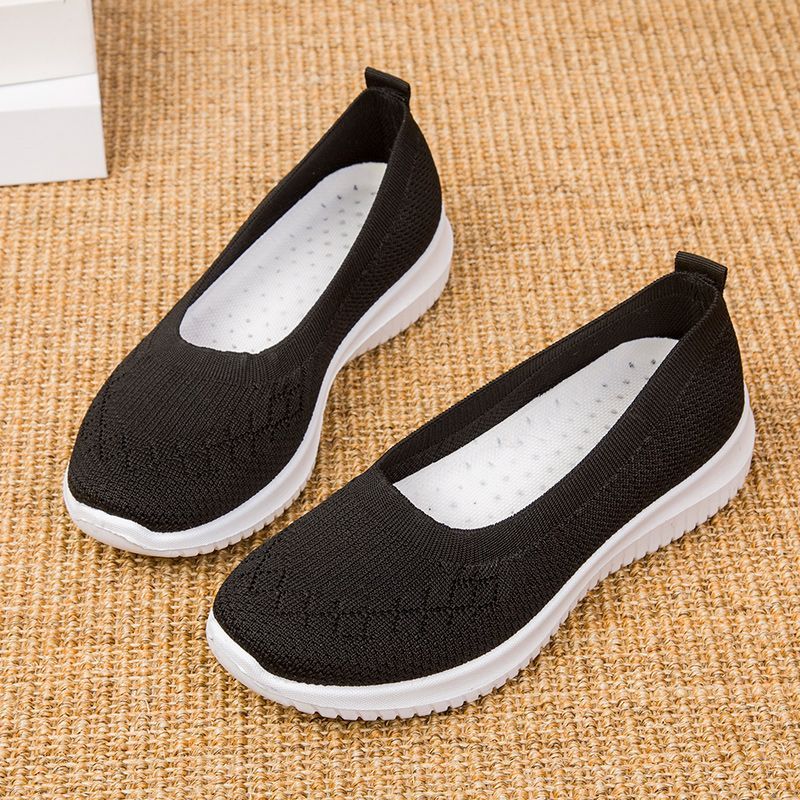 New Summer Womens Shoes Low Heel Soft Sole Casual Breathable Walking Shoes Shallow Mouth Cloth Shoes