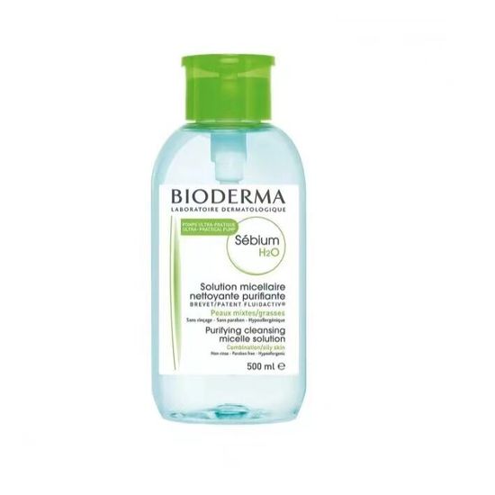 Bioderma H2Oไบโอเดอม่าคลีนซิ่ง ล้าง เช็ดเครื่องสำอาง สำหรับผิวแพ้ง่าย ผิวผสม-ผิวมัน-ผิวแห้ง ขนาด 500 ml