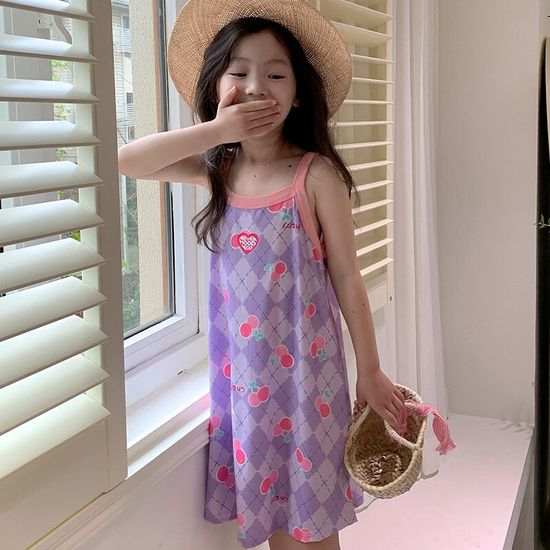 Childrens Clothing Summer Dress Girls Stylize Skirt Childrens Sleeveless Dress Babys Korean-style Beach Dress