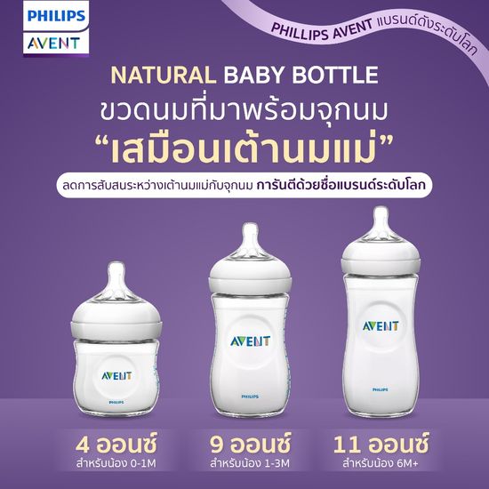 ของแท้ศูนย์ไทย Philips AVENT ขวดนม รุ่น Natural baby bottle ขนาด 9 ออนซ์