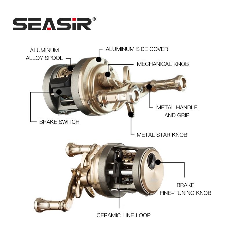 Seasir JH อุปกรณ์รอกล้อหมุน แบริ่ง 7 กก. อัตราทดเกียร์ 9+1BB 7.0:1 ความแข็งแรงสูง สําหรับใช้ในการตกปลาน้ําเค็ม