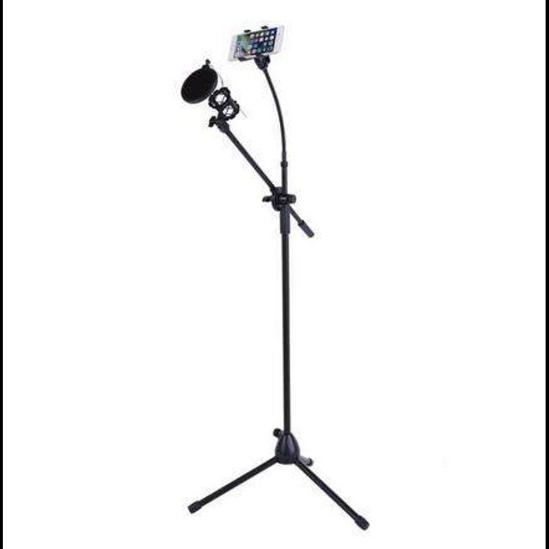 ขาตั้งไมโครโฟน แบบตั้งพื้น( ไม่รวมไมค์) และ ขาตั้ง SmartPhone ขาตั้งมือถือ 2 in 1 Microphone Tripod Stands ขาตั้งไมค์คาราโอเกะ karaoke Stands SmartPhone Holder Microphone Holder