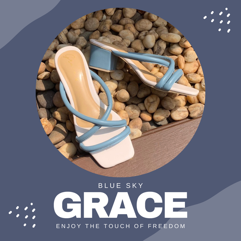 [ส่งเร็วพิเศษ!] รองเท้าส้นสูง grace รุ่นสายกลมทูโทน GH-001/2 รองเท้าแตะส้นสูง 2 นิ้ว รองเท้าไซส์ใหญ่ ไซส์ 36 - 43 รองเท้าแฟชั่น รองเท้าเปิดส้น สายนิ่มไม่บาดเท้า