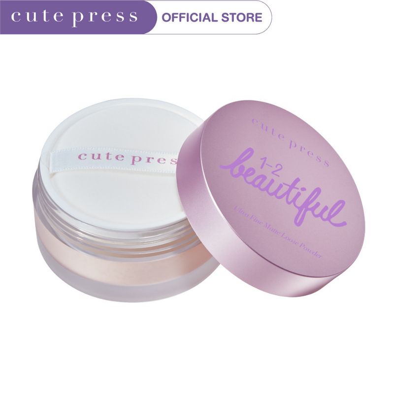 CUTE PRESS แป้งฝุ่นโปร่งแสง 1-2 BEAUTIFUL ULTRA FINE MATTE LOOSE POWDER 15 g