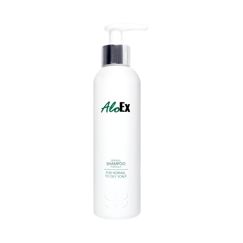 AloEx Original Shampoo 200 ml. แชมพูลดผมร่วง สร้างผมใหม่ สำหรับผมธรรมดา ผมมัน-เหงื่อออกง่าย [แพ็คเกจใหม่]