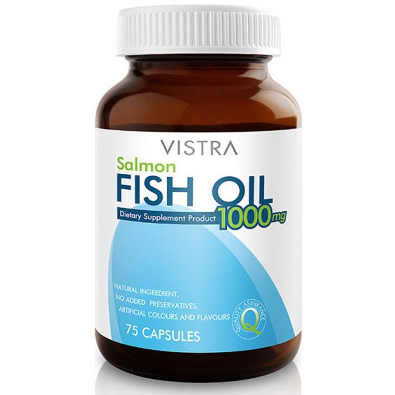 Vistra Salmon Fish oil Fishoil 1000mg 75 เม็ด วิสตร้า น้ำมันปลา แซลมอน