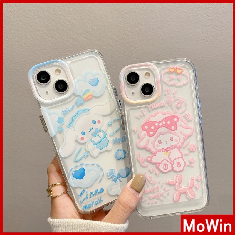 Mowin - เข้ากันได้สำหรับ 15 เคสไอโฟน11 สำหรับ 14 Pro Max เคส iPhone หนา TPU เคสนิ่ม เคสใสกันกระแทกปุ่มชุบการ์ตูนน่ารักสำหรับ iPhone 13 Pro Max 12 Pro Max 11 Pro Max 7plus XR xs max