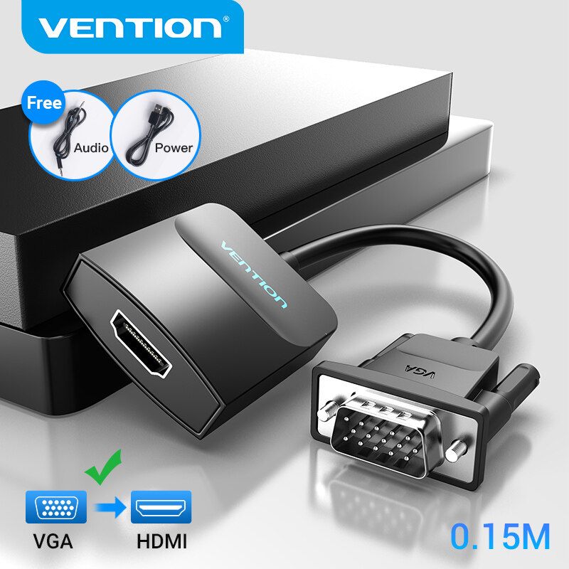 【ส่งจากไทย】Vention VGA to HDMI Adapter 1080P VGA Male to HDMI Female Converter Cable With Audio USB Power for Laptop Desktop TV Monitor Projector PS4/3 HDTV VGA HDMI Converter ซื้อทันที เพิ่มลงในรถเข็น