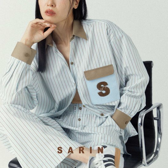 Sarin PuiPui pinstripe shirt NEW✨✨ เสื้อเชิ้ต ลายปัก ปุยปุย sarin