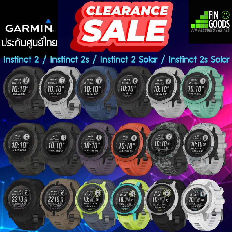 Garmin Instinct 2 / 2S / 2 Solar / 2s Solar Series สมาร์ทวอทช์ นาฬิกาวิ่ง GPS สายอึด ✅รับประกันศูนย์ไทย