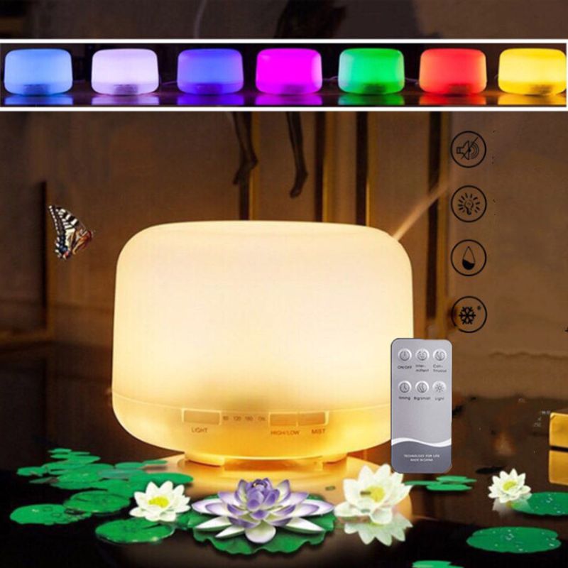 Fu Sheng/เครื่องพ่นไอน้ำอโรม่าMuji Aroma Diffuser ควันเยอะ เครื่องเพิ่มความชื้น สปาในบ้าน หอมสดชื่น เกรดขึ้นห้าง500ml（ด้วยการควบคุมระยะไกล）