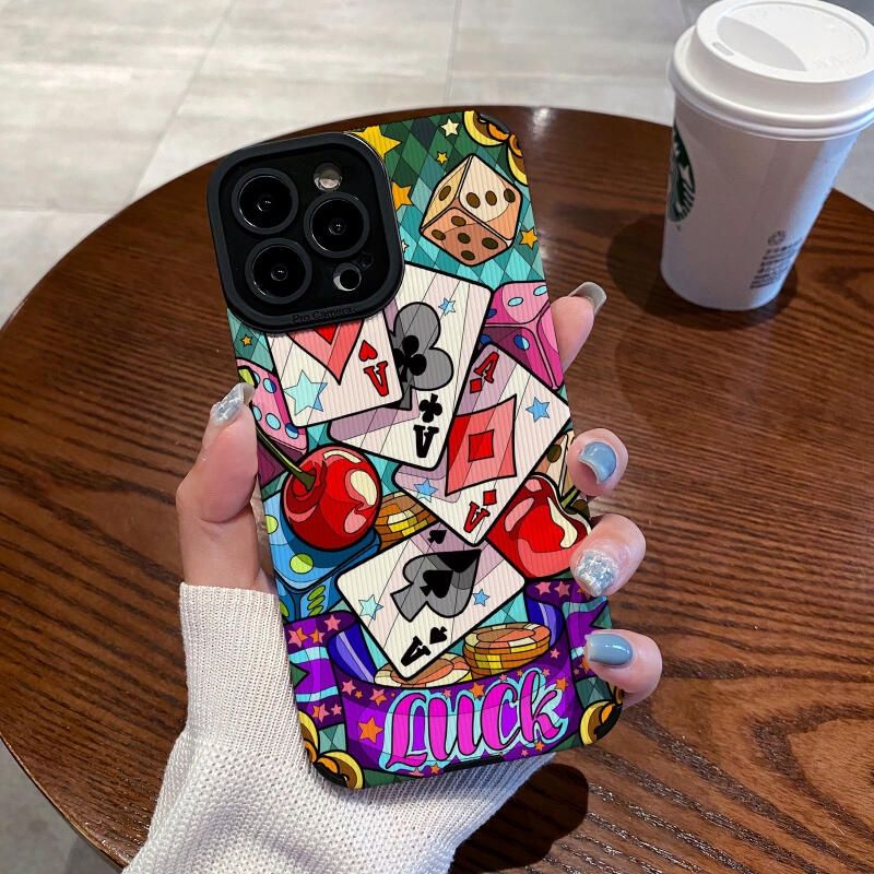 เคสโทรศัพท์มือถือ ซิลิโคน กันกระแทก ลาย Playing Card สร้างสรรค์ สําหรับ IPhone 12 Pro Max X XR XS Max SE Apple 7 Plus 8 Plus IPhone 13 Pro Max IPhone 14 Pro Max