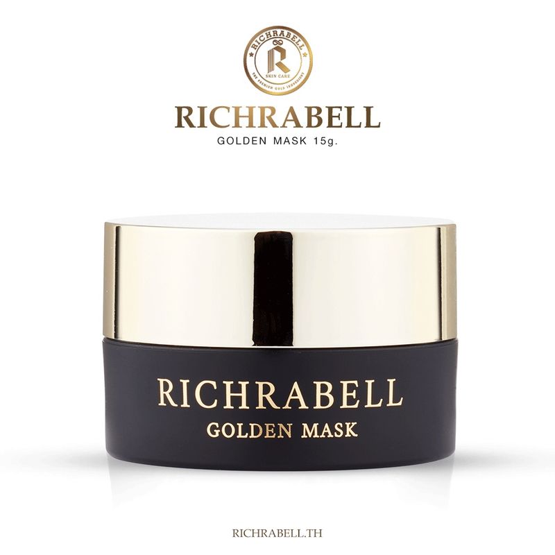 [ส่งฟรี+ของแถม] Richrabell มาร์คทองคำ 15g. ริชราเบล มาส์กทองคำ ริชลาเบล ริ้วรอย รอยสิว ฝ้า กระ จุดด่างดำ กระชับรูขุมขน