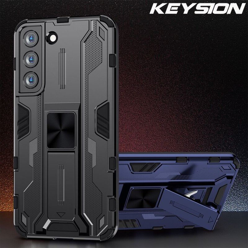 KEYSION เคสเกราะกันกระแทกสำหรับ Samsung S23อัลตร้า S22บวกขาตั้งโทรศัพท์ S21เคส Galaxy S21เป็นพิเศษ + บวก S21 FE M52 5G