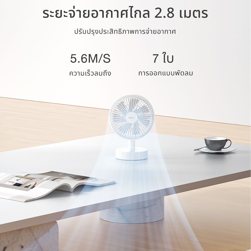 +Simplus:Simplus พัดลมตั้งโต๊ะ ขนาดเล็ก,White