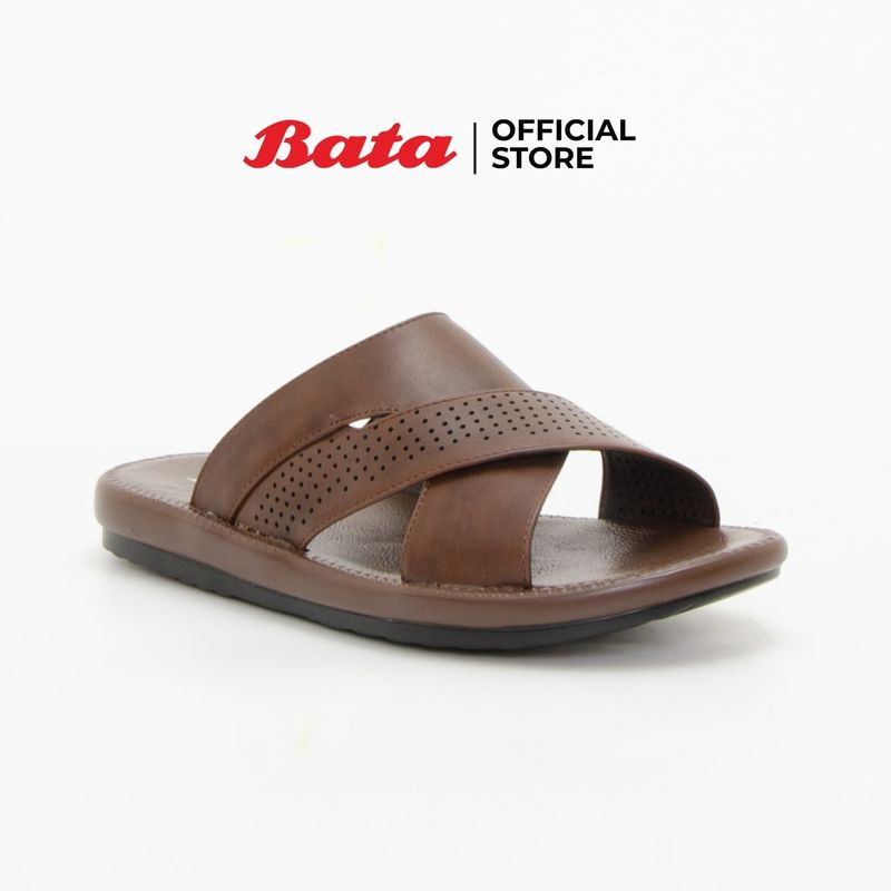 Bata Men's Mules Sandals รองเท้าแตะสำหรับผู้ชาย รุ่น Brave สีน้ำตาล 8614411