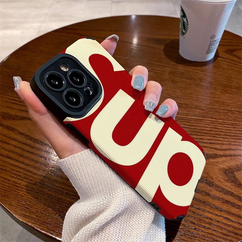 เคสโทรศัพท์มือถือ กันกระแทก เต็มเครื่อง ลาย SUP สีแดง สําหรับ Iphone 11 Pro Max 12 13 14 Pro Max 6 6sPlus 7 8 Plus SE2020 12 13 Mini XR XS Max XS Plus Max