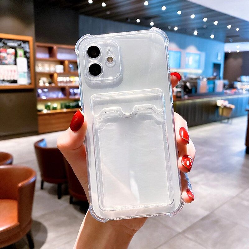 เคสใส VIVO Y17s Y21 มีที่ใส่การ์ดเคสกันกระแทกสำหรับ VIVO Y20 Y33S Y11 Y12 Y15 Y17 Y21 Y21S Y15S Y12A Y12S V23 5G เคสโทรศัพท์ VIVO เคสใส่บัตรได้ เคสซิลิโคน