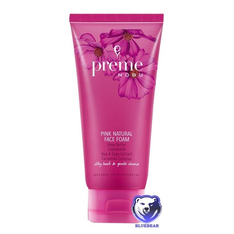 Preme Nobu Pink Natural Face Foam พรีม โนบุ พิ้งค์ เนเชอรัล เฟซ โฟม ขนาด 30/50/100 กรัม  โฟมล้างหน้าผิวขาวใส