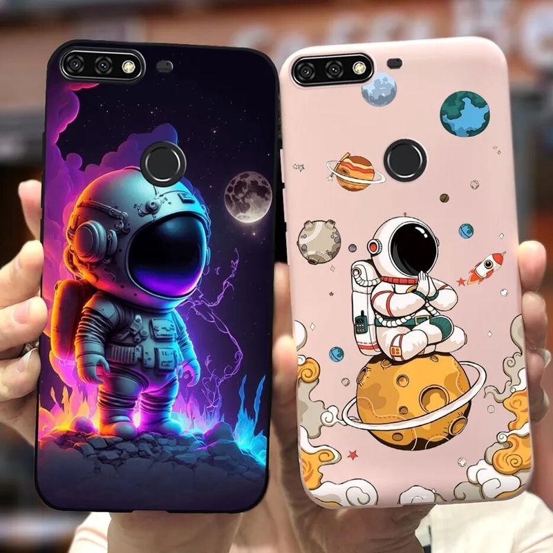 สำหรับ Huawei Y7 2018เคส Y7นายก2018การ์ตูนน่ารักผ้าหุ้มหลังทาสีสำหรับ Huawei Y7โปร2018 Y7Prime 2018ปลอกอ่อนเคสโทรศัพท์