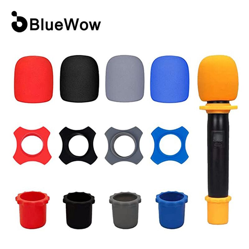 BlueWow CX058ไมโครโฟนมือถือไมโครโฟนไร้สายกระจกโฟม,Anti-Rolling Mic ป้องกันแหวนซิลิโคน,ด้านล่าง Rod สำหรับ KTV DJ อุปกรณ์