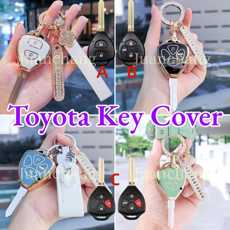 เคสกุญแจรีโมทรถยนต์ TPU 2 3 4 ปุ่ม สําหรับ Toyota Auris HiLux Corolla Corolla Avalon Venza Fortuner Prado Verso Camry Reiz Yaris Vitz Vios Rav4 Ractis Wish Corolla