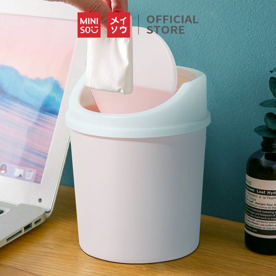 MINISO ถังขยะ ถังขยะตั้งโต๊ะ ถังขยะมินิ Simple Desktop Trash Can