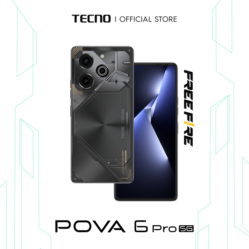 [สินค้าใหม่] Tecno Pova 6 Pro 5G (16+256GB และ 24+256GB) | หน่วยประมวลผล MTK D6080 | แบตเตอร์รี่ 6000mAh ชาร์จกำลังไฟ 70W | หน้าจอ 120HZ AMOLED | กล้อง 108MP | รับประกัน 13 เดือน