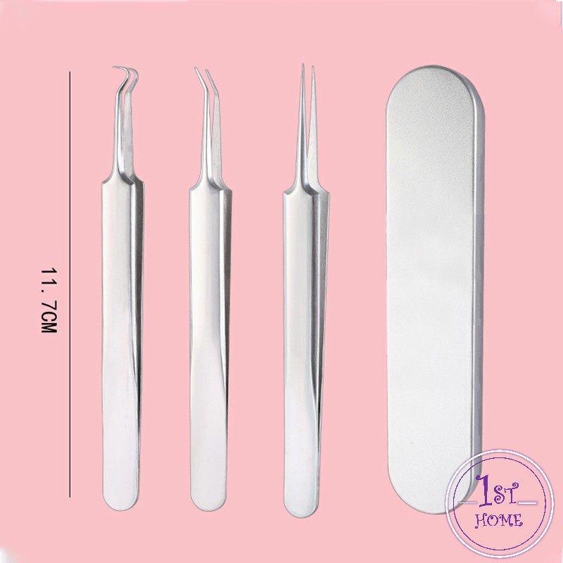 แหนบกำจัดสิวหัวดำ กดสิว มาพร้อมกล่องเก็บ คีมกำจัดสิวหัวดำ acne tweezers