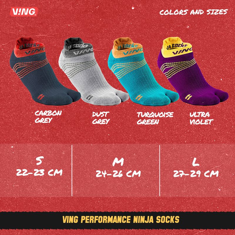 VING Ninja Socks - ถุงเท้า 2 นิ้ว สำหรับใส่รองเท้าแตะวิ่ง