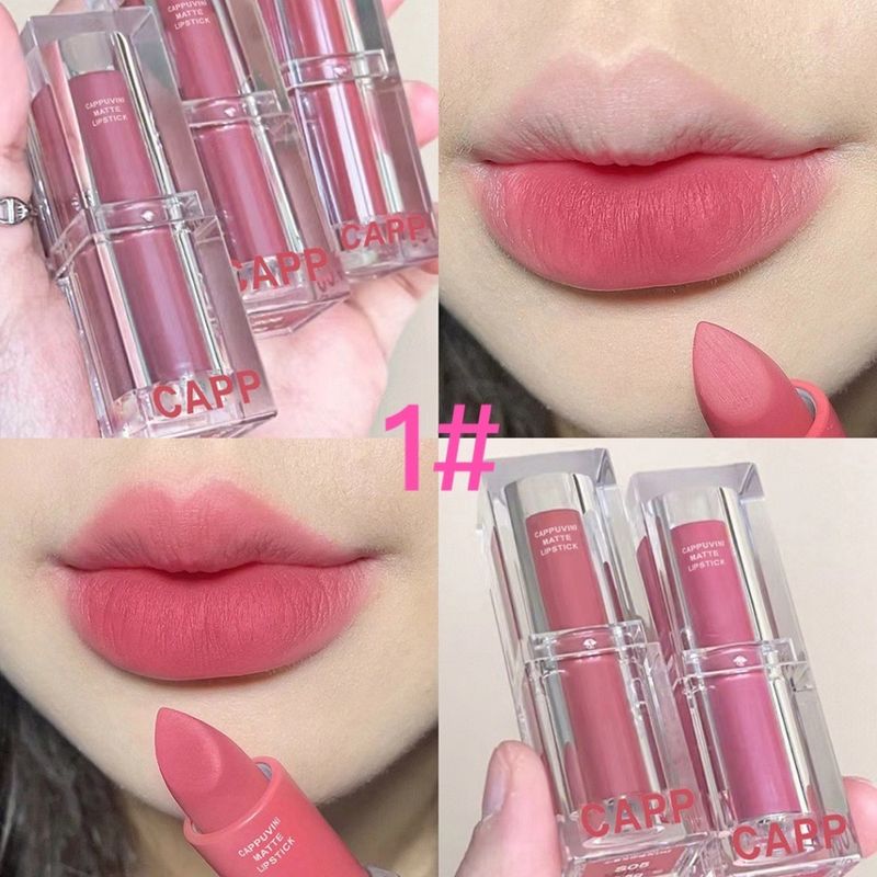 Cappuvini​ Lipstick ลิปแมท ลิปหมุน   เนื้อกำมะหยี่ สีสวย ติดทนนาน เนื้อแมตต์ กันน้ำ🌺🌈