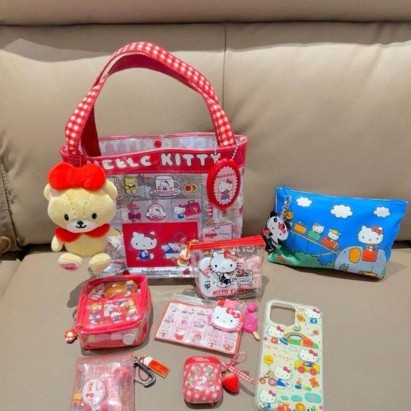 [Haroro] Sanrio กระเป๋าถือ กระเป๋าสะพายไหล่ Pvc พิมพ์ลาย Hello Kitty น่ารัก ความจุขนาดใหญ่ กันน้ํา เหมาะกับของขวัญวันเกิด สําหรับเด็กผู้หญิง