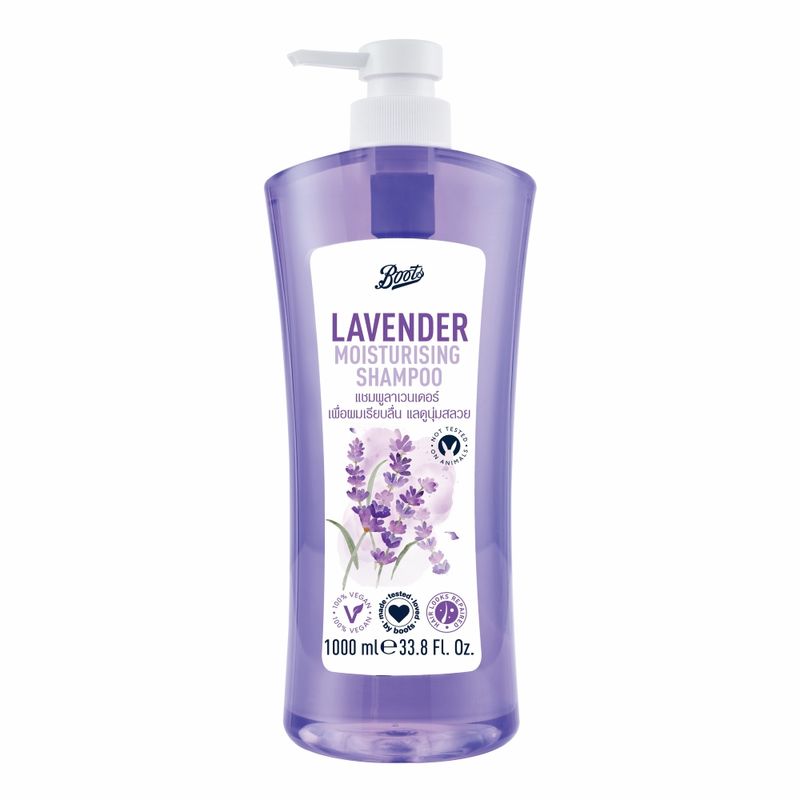 Boots Lavender Moisturising Shampoo 1000ml. บู๊ทส์ ลาเวนเดอร์ มอยส์เจอร์ไรซิ่ง แชมพู 1000มล.