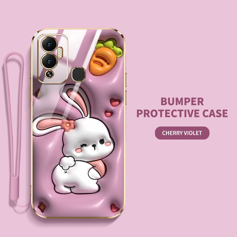 YBD เคส3D ใหม่สำหรับ Infinix Hot 12 12i 12 Play 12 Pro เคสนิ่มลายการ์ตูนคู่น่ารักกรณีโทรศัพท์รูปแบบเคลื่อนไหว