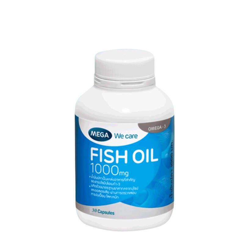 Mega FISH OIL 1000mg 30 CAP ผลิตภัณฑ์เสริมอาหารน้ำมันปลา 1000 มก.