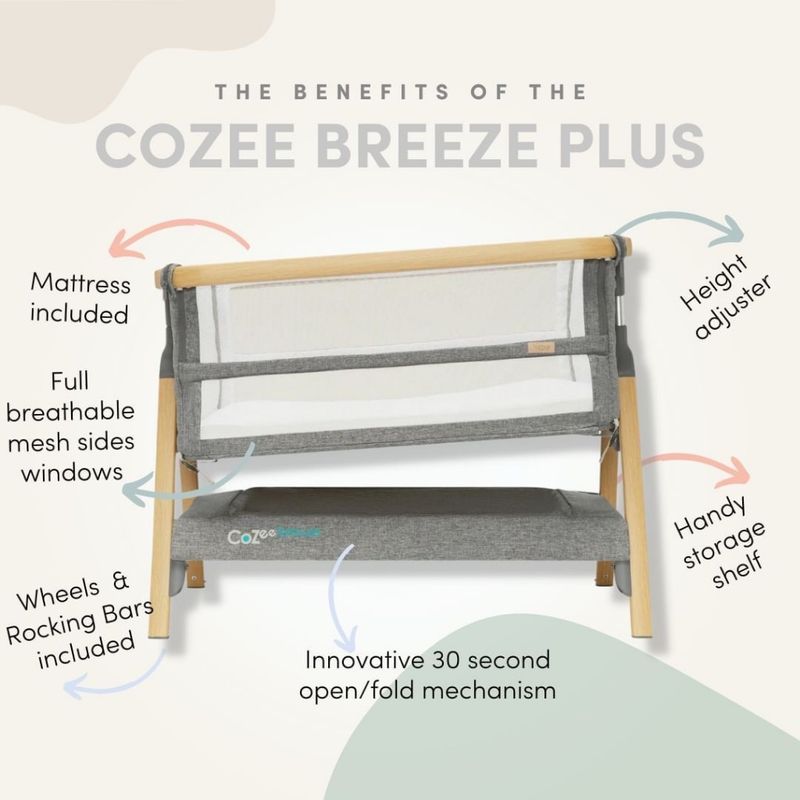 Tutti Bambini - Cozee Bed side crib เตียงนอนเด็ก สำหรับวางข้างเตียงแม่ New look!!!