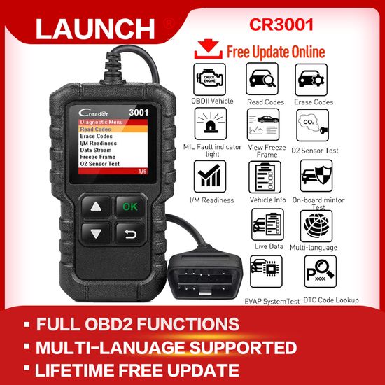 รหัสอ่านสแกนเนอร์ รถยนต์เครื่องมือวิเคราะห์ใน OBD อุปกรณ์อ่านโค้ดรถยนต์ เครื่องอ่านรหัสรถยนต์ รองรับเครื่องยนต์ ตรวจสอบ รหัสอ่าน OBD2 เครื่องสแกนอัตโนมัติ อ่าน ลบ โค๊ด เครื่องแสกนรถยนต์ CR3001 Full OBD2 Code Reader Scanner Detector Creader 3001 OBDII/EOBD