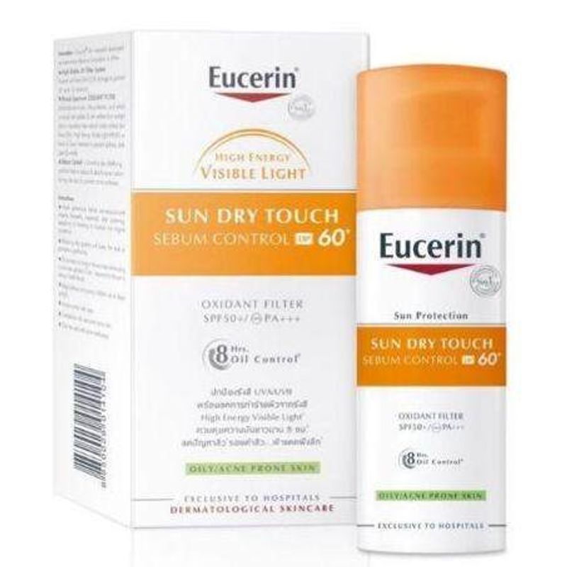 Eucerin Sun Dry Touch Sebum Control DP60 SPF50+++ ยูเซอรีน ซัน ดรายทัช ซีบั่ม คอนโทรล ดีพี 60+ 50ml.