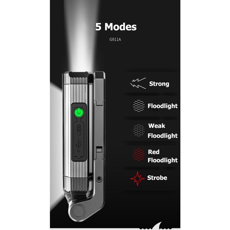 Smilingshark G911 COB USB มัลติฟังก์ชั่นไฟฉายทำงานแบบชาร์จไฟได้แบบพกพาไฟฉายแม่เหล็กไฟฉายสำหรับตั้งแคมป์เดินป่าซ่อมรถ