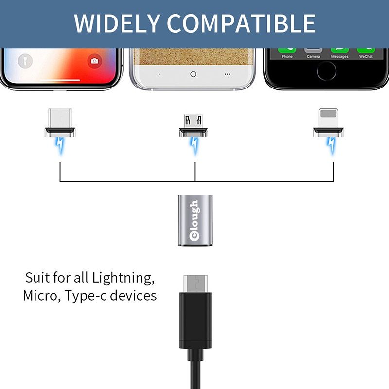 Elough อะแดปเตอร์แปลง Micro Type C ตัวเมีย ตัวผู้ สําหรับ Xiaomi Magnetic OTG สําหรับการถ่ายโอนข้อมูล และการชาร์จ