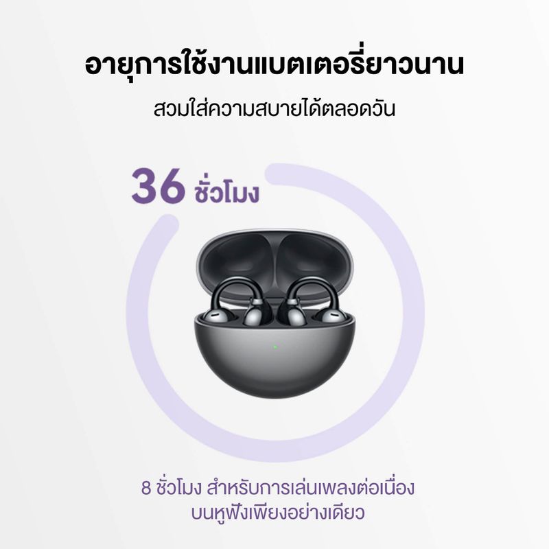 [7.7 โค้ดช้อปปี้ 15MALL] HUAWEI FreeClip หูฟัง | การออกแบบ C-bridge | เทคโนโลย