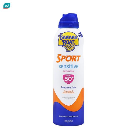 Banana บานาน่า โบ๊ท สปอร์ต เซ็นซิทีฟ ซันสกรีน สเปรย์ SPF50+ PA++++ 170 กรัม สเปรย์กันแดด