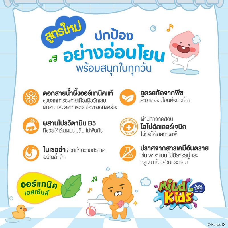 มายด์คิดส์ สบู่อาบและสระ จูซซี่ คิ้วตี้ 200 มล. x3 / Mild Kids by Babi Mild Head to Toe Wash Juicy Cutie 200ml. X3