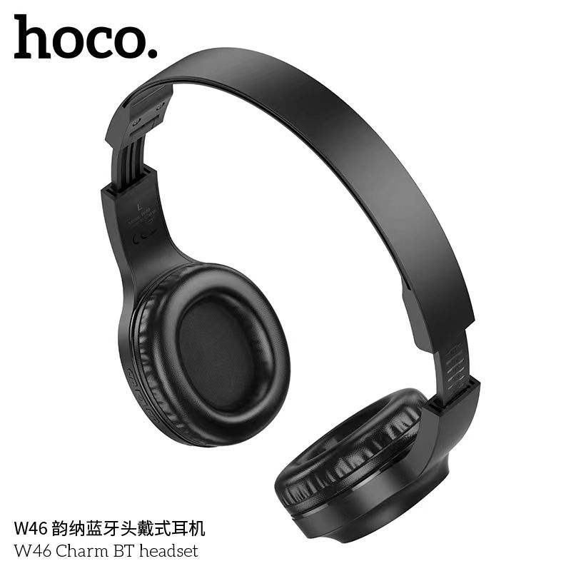 Hoco W46 หูฟัง​บลูทูธ​ไร้สาย​แบบครอบหู BT 5.3 รองรับ Aux 3.5mm เสียงคุณภาพ พร้อมไมโครโฟน พับเก็บได้