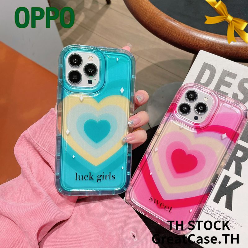 Soft Silicone Airbag Case For OPPO A17 A16 A15 A58 A57 A78 A16K A5S A3S A5 A9 A53 A33 A32 A31 2020 A54 A92 A72 A52 A94 A95 Ren 8T 5F F11 A95 A93 Pink Love Heart Shockproof Camera Protect Phone Case