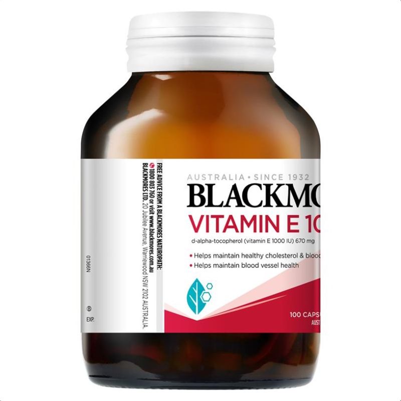 Blackmores Natural Vitamin E 1000IU 100 Softgels Protect Skin Australia ออสเตรเลีย วิตามินอีธรรมชาติ ปกป้องผิว