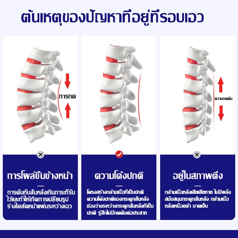 วัสดุใหม่！เข็มขัดพยุงหลัง  สปริง 5 เส้น แก้ปวดหลัง บล็อกหลัง ใส่ยกของ แก้หลังงอ ที่รัดหลังเอว