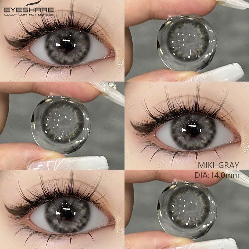 Eyeshare lens Miki คอนแทคเลนส์ mini เทา สีน้ำตาล ตอนแทคเลนส์สายตา 1คู่ 1ปี จัดส่งรวดเร็วจากประเทศไทย